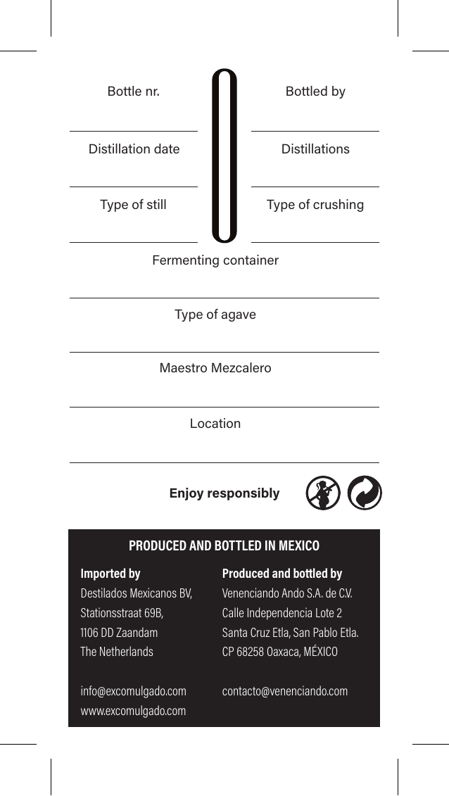 Ensamble 1 — back label